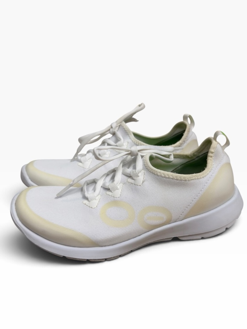 OOFOS OOmg Sport LS White Recovery Sneakers Lace Up Comfort Walking Shoes US 9